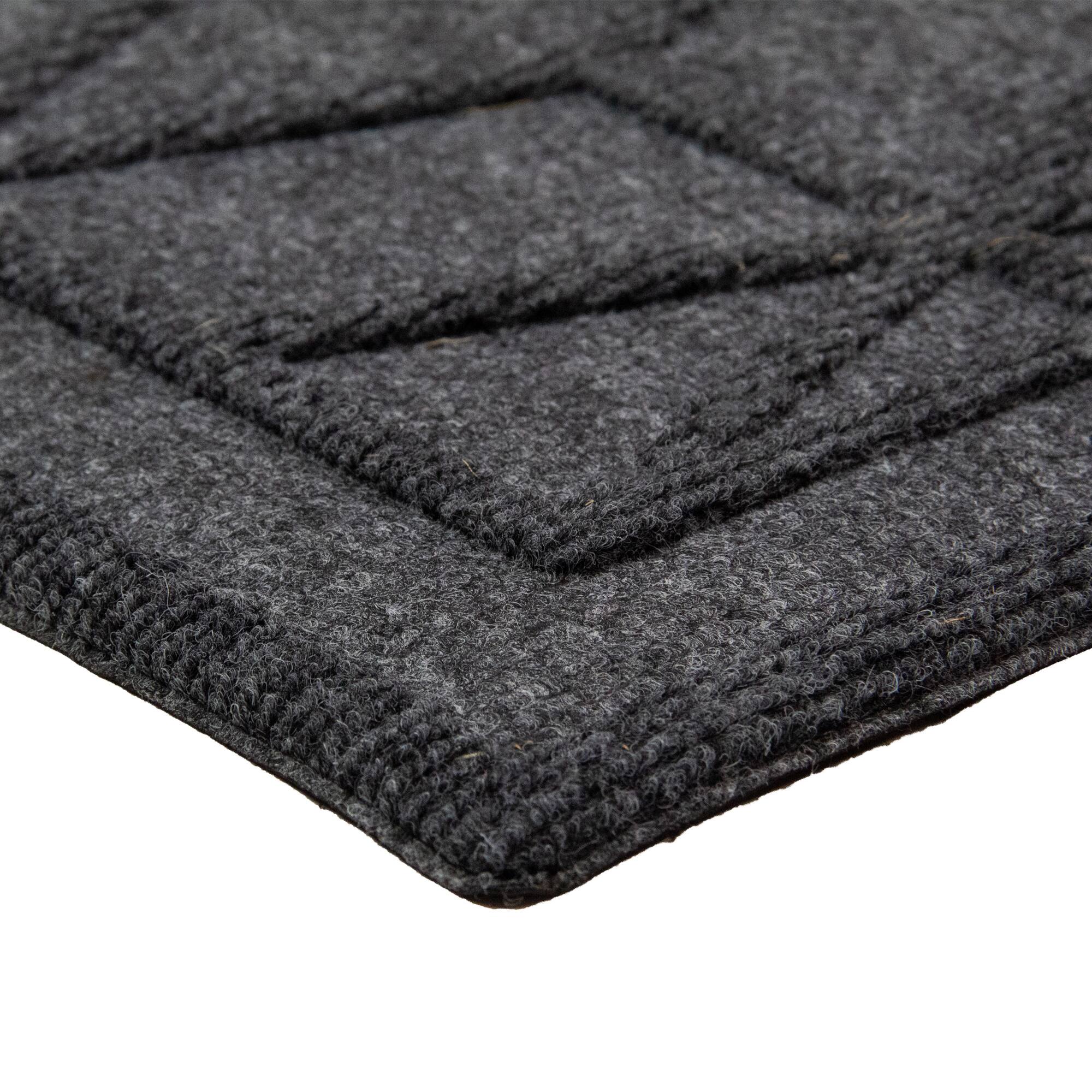 18" x 30" Gray Diamond Pattern Rectangular Coir Doormat